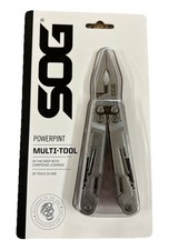 SOG Powerpint Silver Needlenose Pliers Scissors Knife MultiTool Pliers PP1001-CP