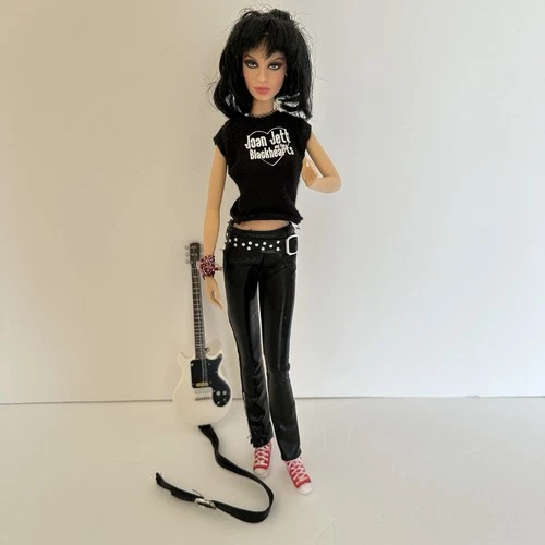 Barbie Joan Jett Doll Ladies Of The 80s Pink Label Mattel With Damaged Guitar