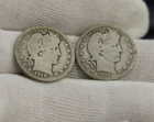 1910, 1910 D US Barber Silver Quarters 25c Ave Circ