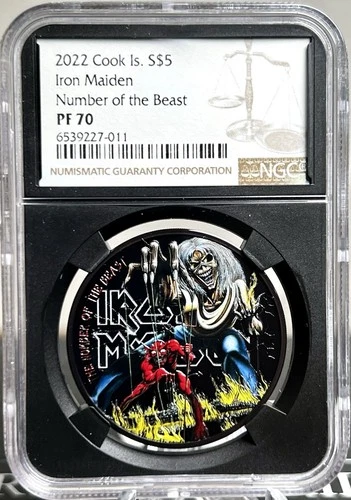 2022 Cook Islands The Number Of The Beast IRON MAIDEN 1 oz Silver Coin NGC PF 70