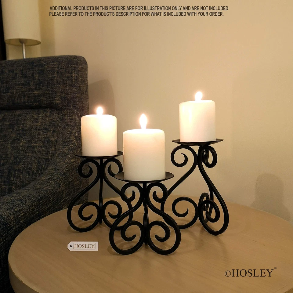 Hosley Illuminate in Style with Our Set of 3 Iron Candle LED Pillar Holders - - Image 3 of 3