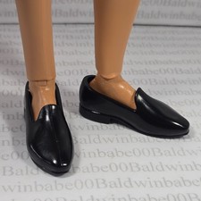 KS ~ SHOES FITS KEN MADE TO MOVE MODEL MUSE DOLL HOLIDAY BLACK DRESS LOAFERS