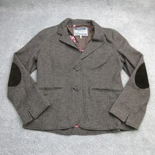 Joules Jacket Womens 16 UK Brown Henford Herringbone Weave Blazer Country Smart