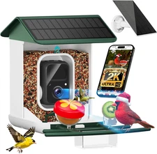 Smart Bird Feeder with Camera-Ai Identify 11,000+ Species, 2K HD Auto Capture Bi