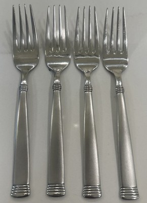 Vtg Wallace NAPOLI-FROST Stainless 18/10 Set of 4 Flatware 7  Salad Forks
