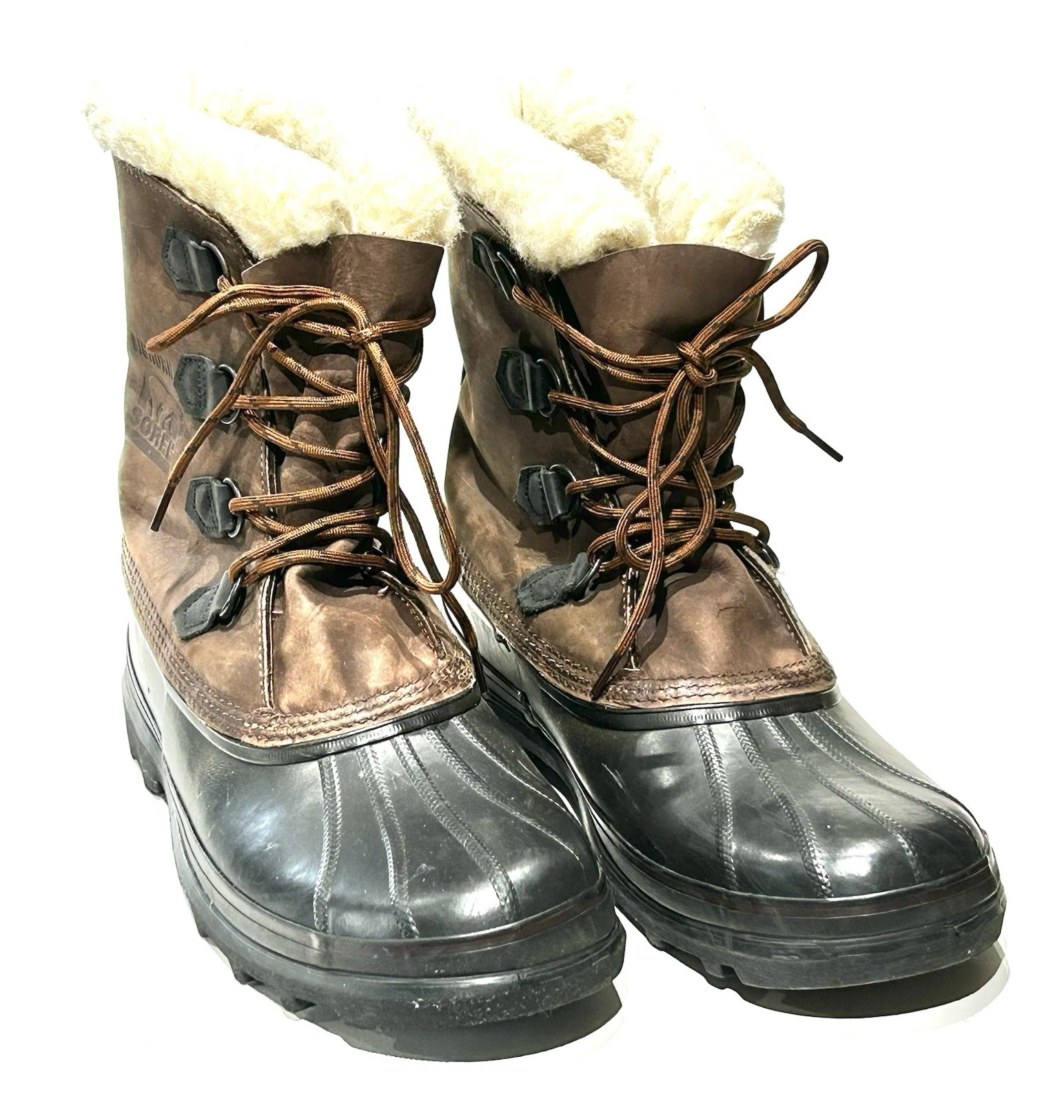 Sorel Bighorn Leather Lace Up Winter Snow Boots Insulated Mens Sz 14 Canada