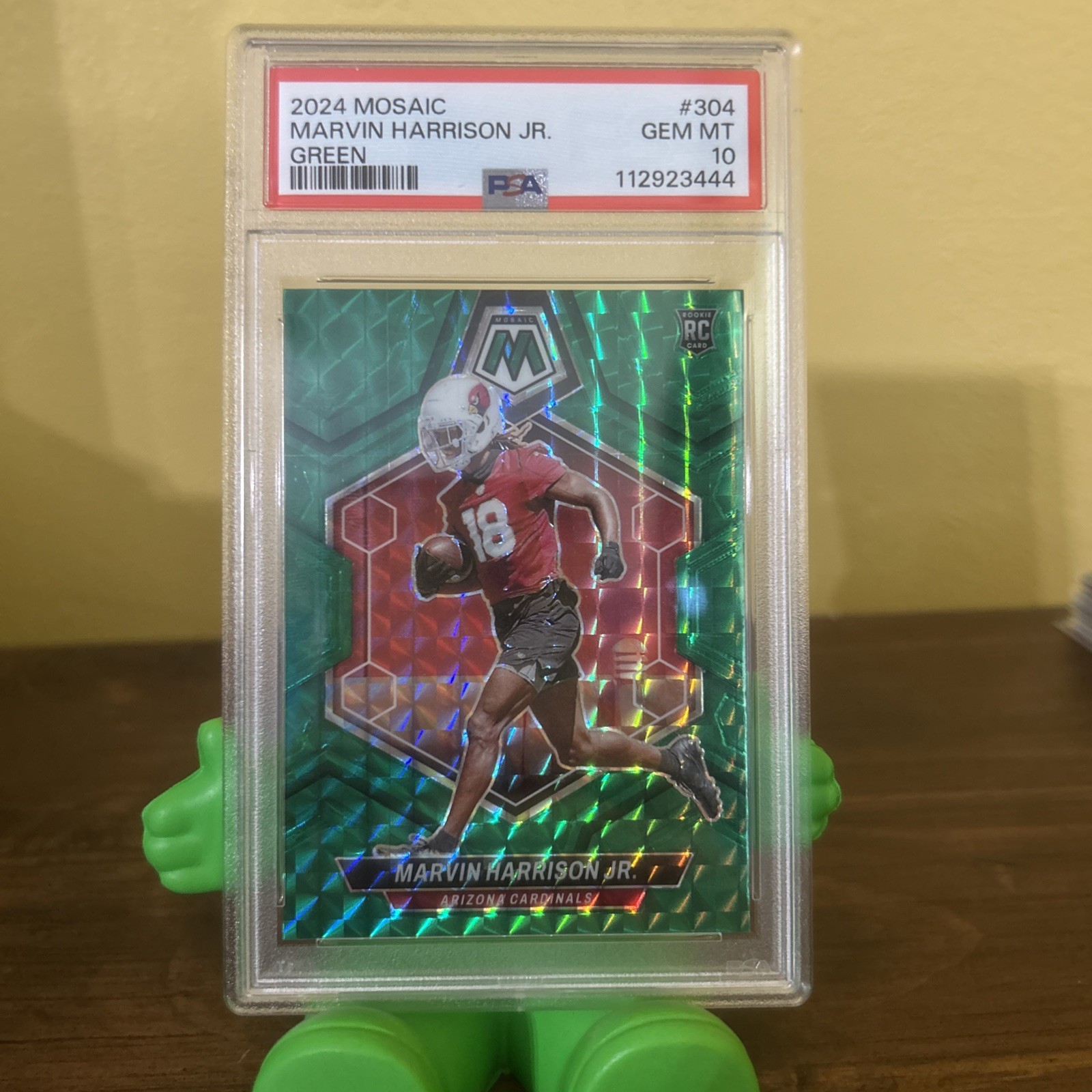 2024 Panini Mosaic Cardinals #304 Marvin Harrison Jr. Green PSA 10