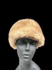 Vintage Mr. John Jr. Fur Pillbox Hat Light Brown Mink