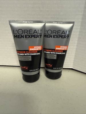 L'Oreal Paris Men Expert Hydra Energetic Daily Facial Cleanser, Charcoal, 2 ct.