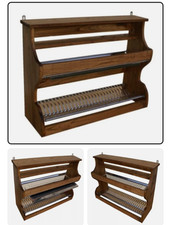 Piattaia credenza in legno castagno scolapiatti acciaio