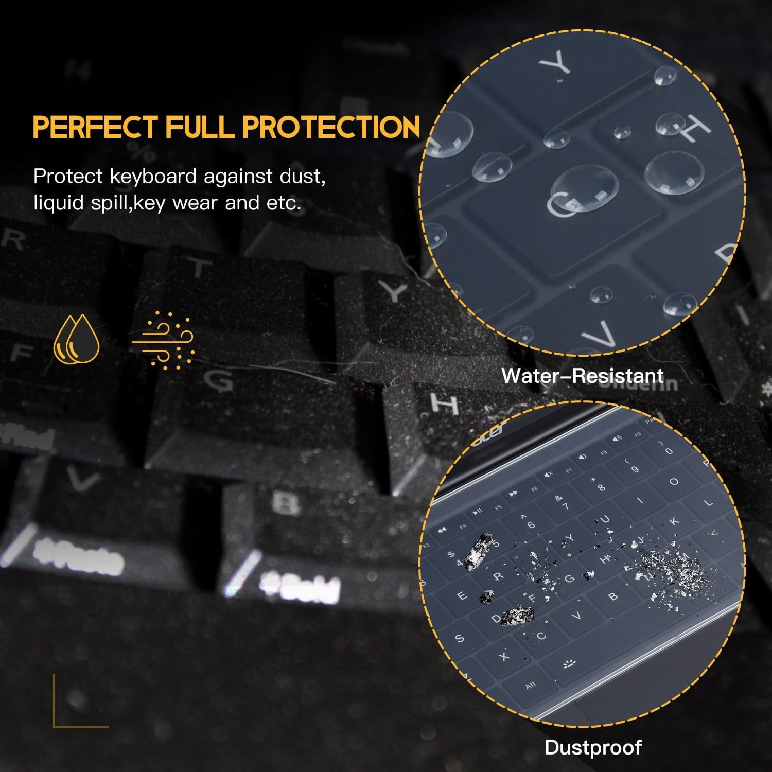 Ultra Thin 17-17.3" Laptop Keyboard Cover - Waterproof Silicone Protector Clear