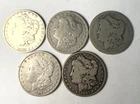 Lot of 5 Mixed Date Morgan Silver Dollar - 90% Silver-Jr