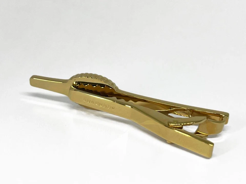 Burberry Tie clip bar pin Horse mark Oval Shell Gold plated L6cm unused no Box - Image 4 of 4