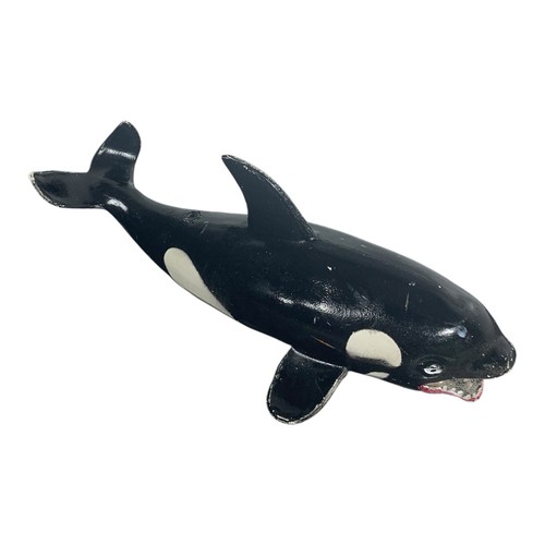 Vintage Orca Killer Whale Squeak Toy 8" Inch Rubber Squeaky Works Bath Toy - Picture 6 of 9