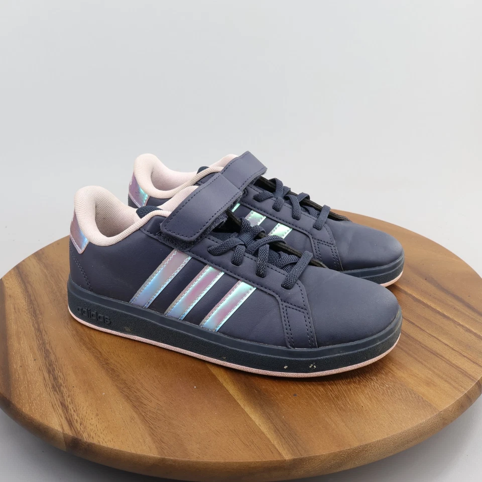 Adidas Azul Marino/Metálico Grand Court 2.0 Encaje Elástico Niños Talla Foto 3 de 4