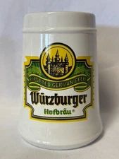 Wurzburger Hofbrau Label Tankard Stein Ceramarte Brazil 5 1/2" Vintage