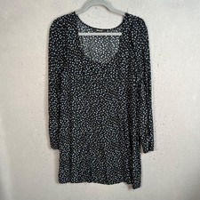 Madewell Womens Size 14 Long Sleeve Floral Dress Black