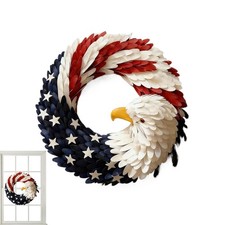 Eagle Wreath 4th Of July Hanging Door Sign 2d Memorial Day Wreath Decorations