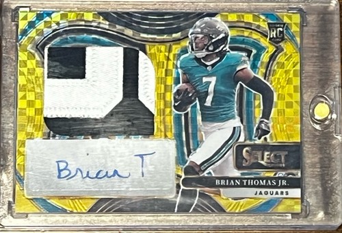 🔥2024 Panini select 🏈🔥Brian Thomas Jr. Auto Patch Jags #JRSS-BT Gold RC/10