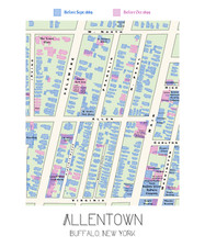 Allentown Buffalo New York 1880s Vintage Growth Map Print - 16" x 20"