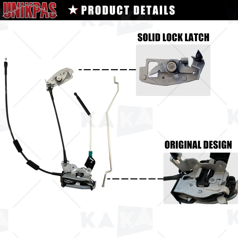 Rear Door Latch Assembly W/ Cable Rod for 92-19 Ford Econoline E150 E250 E350 - Image 3 of 4