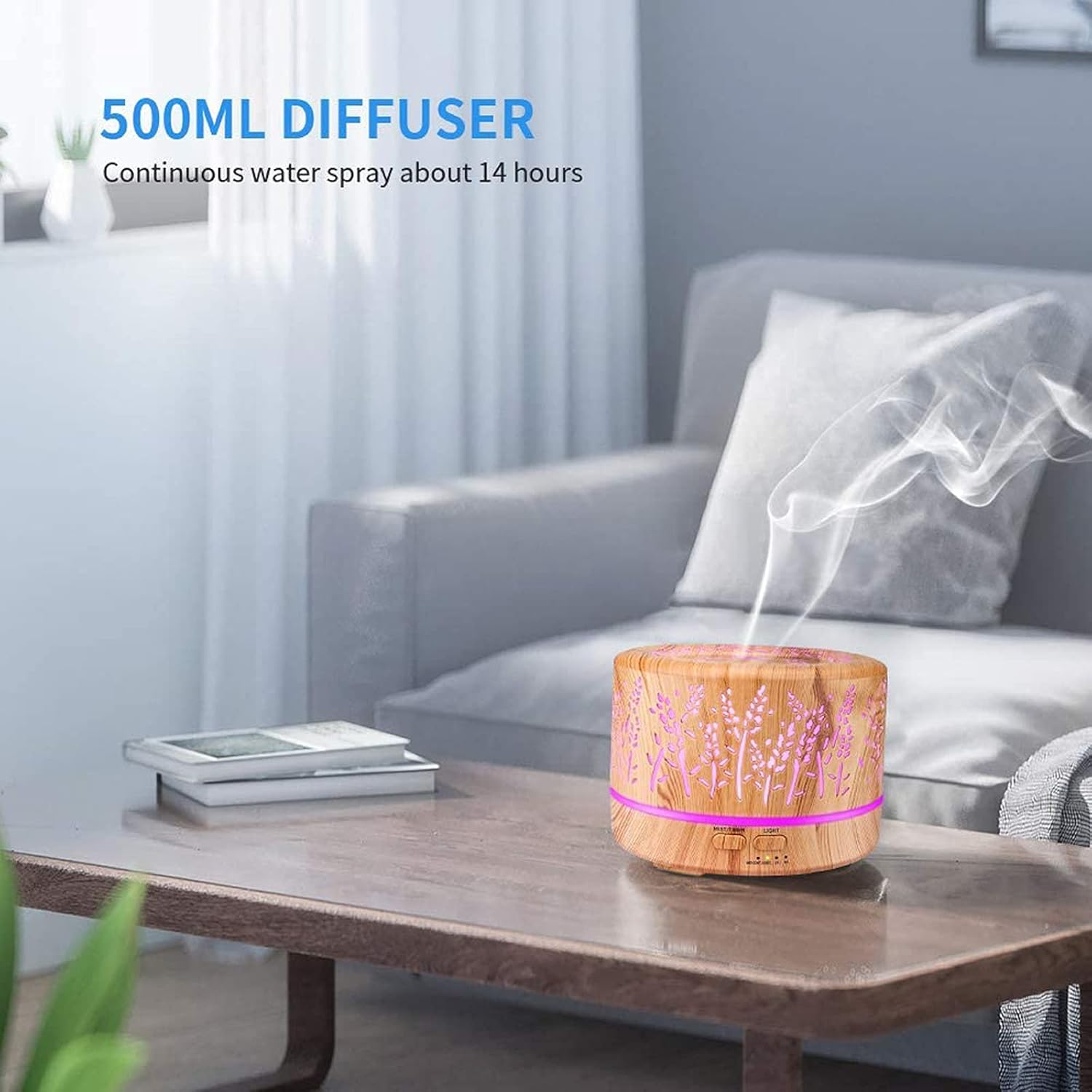 500ml Premium Aromatherapy Essential Oil Diffuser & Humidifier with Timer-image