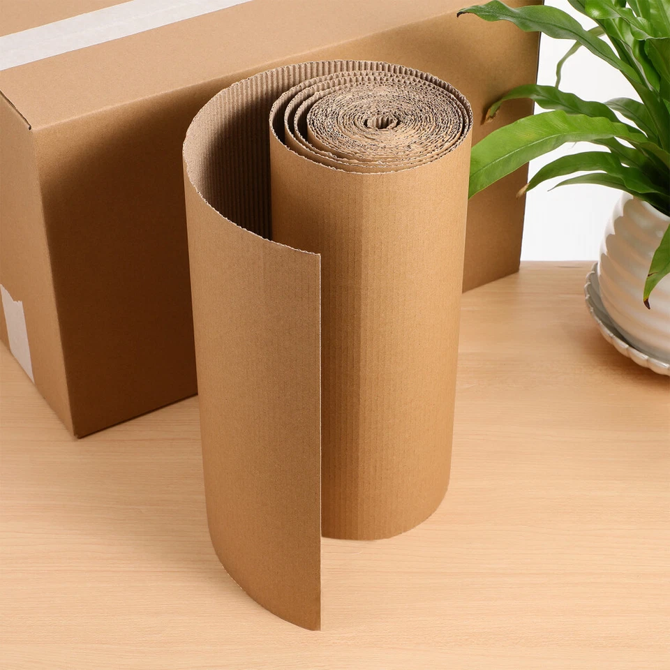 Corrugated Cardboard Sheet Packing Paper Roll Craft Kit Materials for Shipping - Image 3 of 4