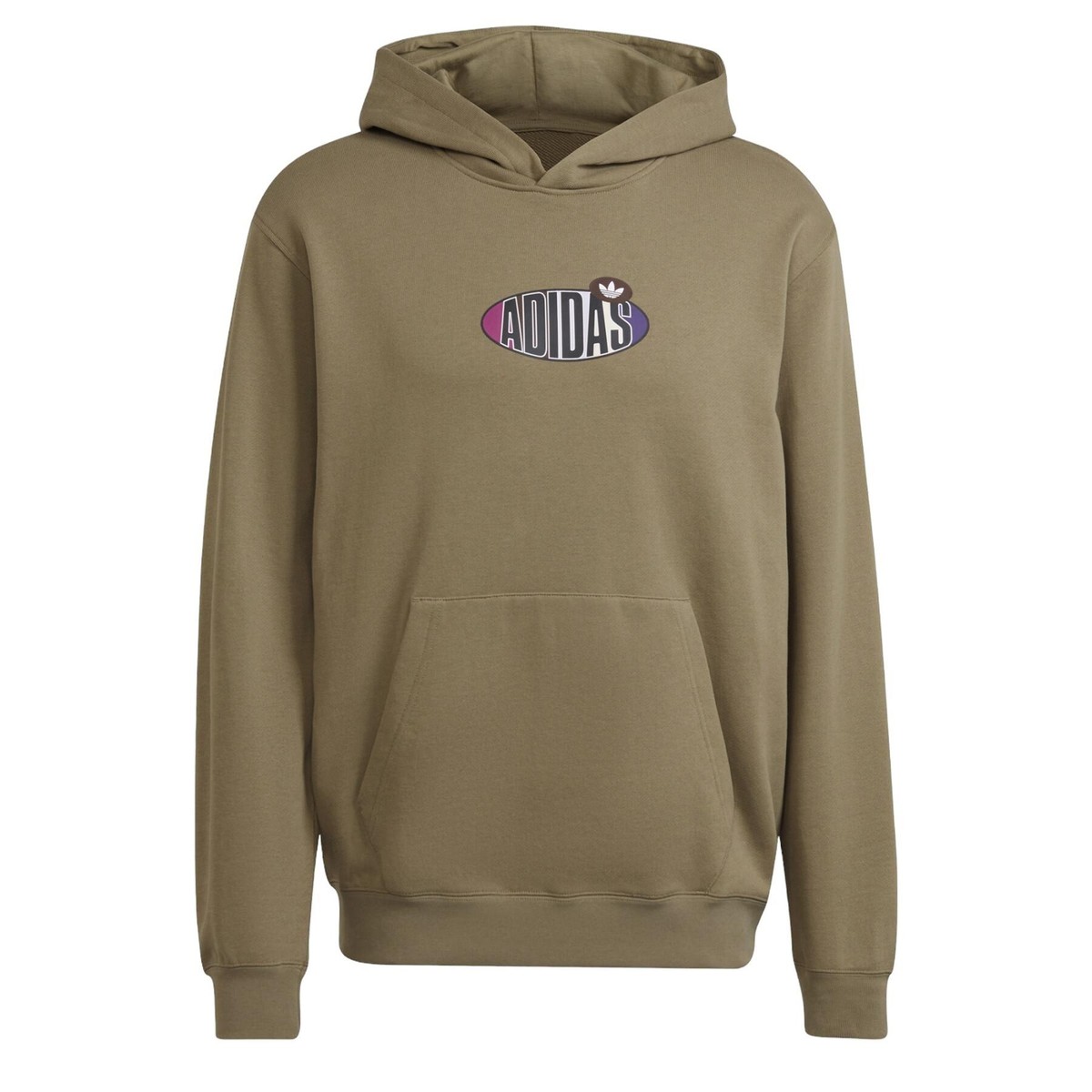 adidas ORIGINALS MEN's AREA 33 HOODIE GREEN GRAPHIC PRINT RETRO