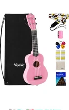 VANPHY Soprano ukulele for beginner kids with Gig Bag, 21 Inch Pink