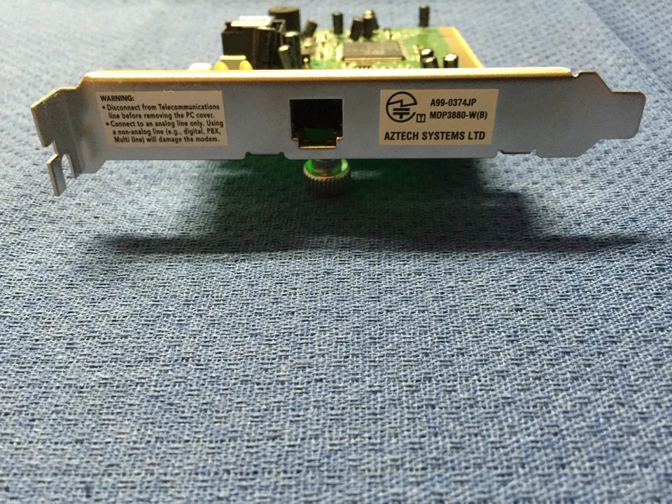 Aztech MDP3880-W(B) 56K Internal Fax/Modem PCI 8644U - Image 3 of 3
