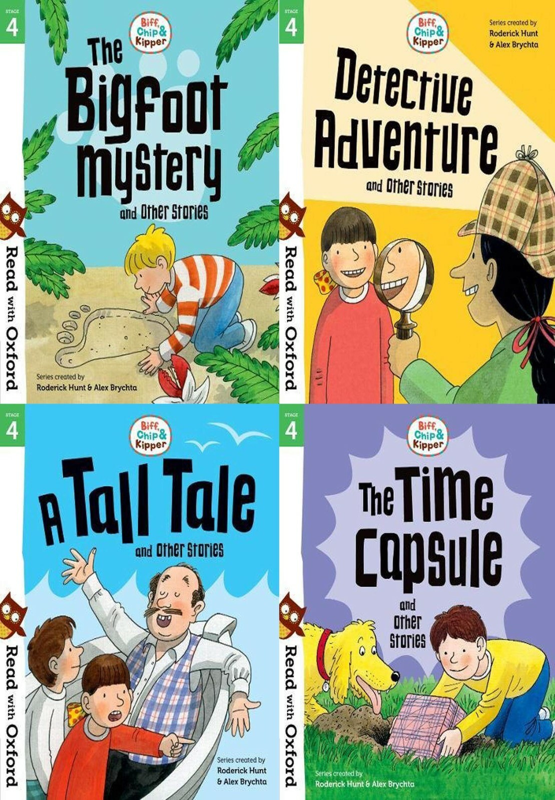 Read With Oxford Stage 4 Biff, Chip & Kipper 4 Books Collection Set PB NEW