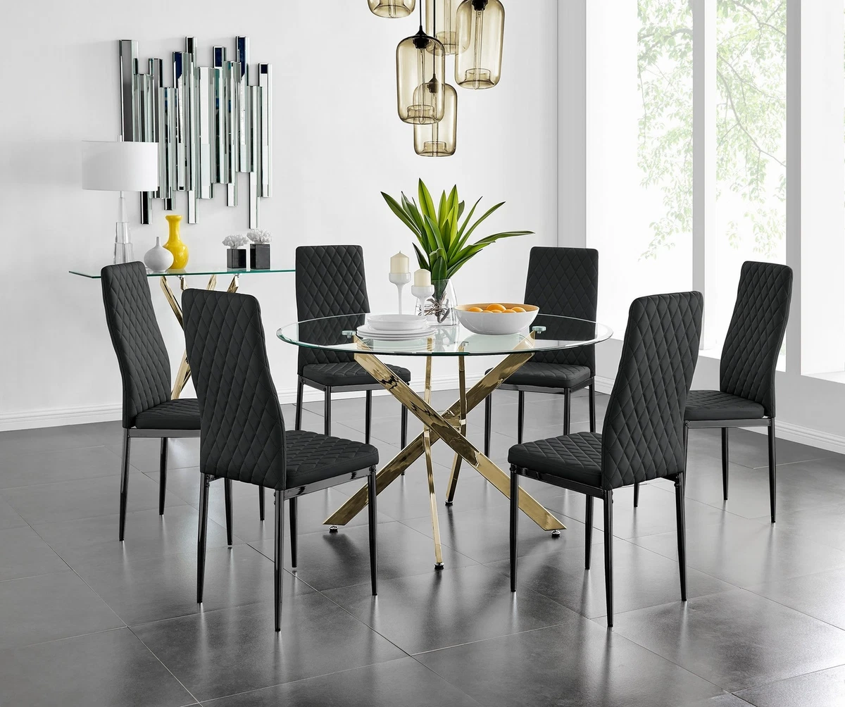 42 inch round glass dining table set deals