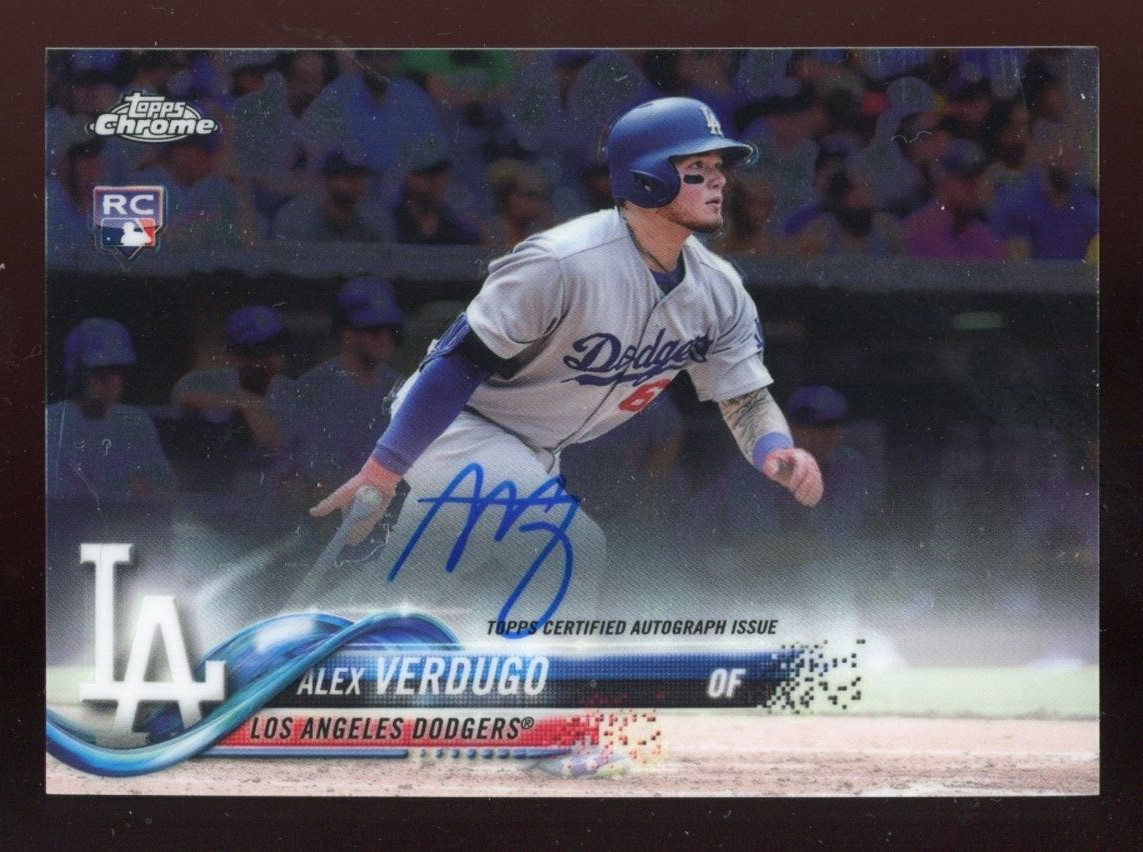 Alex Verdugo 2018 Topps Chrome Auto Rookie #RA-AV Los Angeles Dodgers