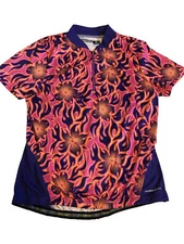 Nishiki Women's - Large -Bike Cycling Racing Jersey Shirt Orange Purple Pink Zip