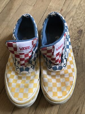 VANS off The Wall Youth US Size 3.5 Checkerboard Color Block Skater Sneaker Shoe