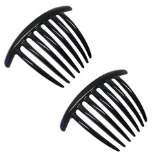 Parcelona French Twist 7 Teeth Large Cellulose Side Hair Combs for Women 2 Pcs