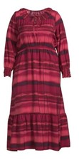 Terra & Sky Women's Plus Size 3XL Autumn Rose Tiered Long Sleeve Maxi Dress 