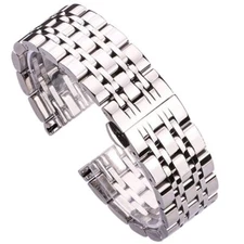 Metal Watch Band Polished Stainless Steel Replacement Strap Bracelet 18-22mm