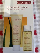Clarins Cleaning Sensations Gift Set NIB Hydrating Cleanser/Toner