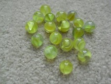 Lot of 18 Vintage Yellow Cat's Eye Glass Marbles 5/8" Diameter