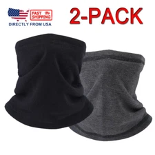 2PACK Neck Warmer Gaiter Winter Fleece Ski Face Mask Tube Scarf for Cold Weather