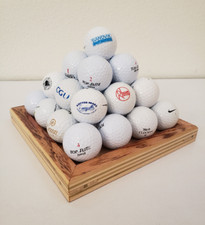 Medium Wooden Golf Ball Pyramid Stacker for 30 Golf Balls Balls not included 