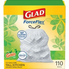 Glad Tall Kitchen Trash Bags 13 Gallon, Gain Original Garbage Bags, Odorshiel...