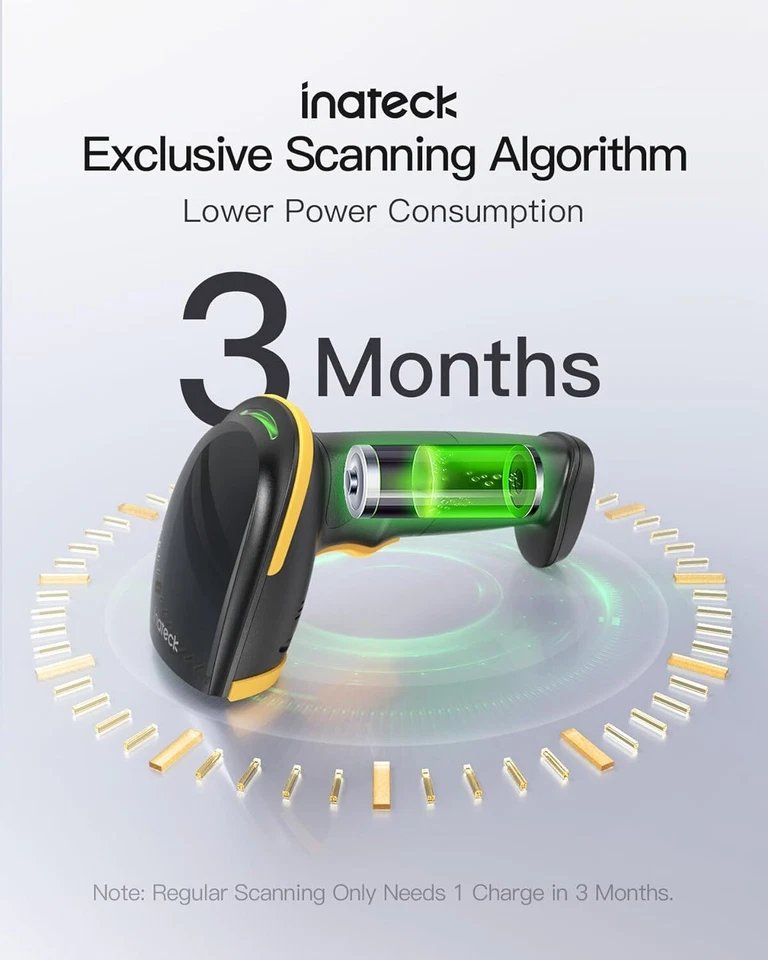 Inateck Bluetooth Barcode Scanner 1D Drahtloser USB Barcode-Handscanner Scanner - Bild 4 von 4