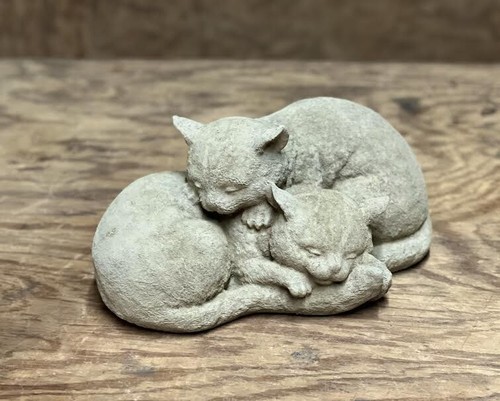 Two Cats Friends Sculpture Concrete Yard Art Pet Memorial Figure Porch Decor "5 - Picture 6 of 11