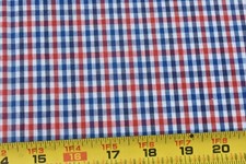By 1/2 Yd, Red White  Blue 1/8 Inch Checked Poly-Cotton, Apparel, M4313