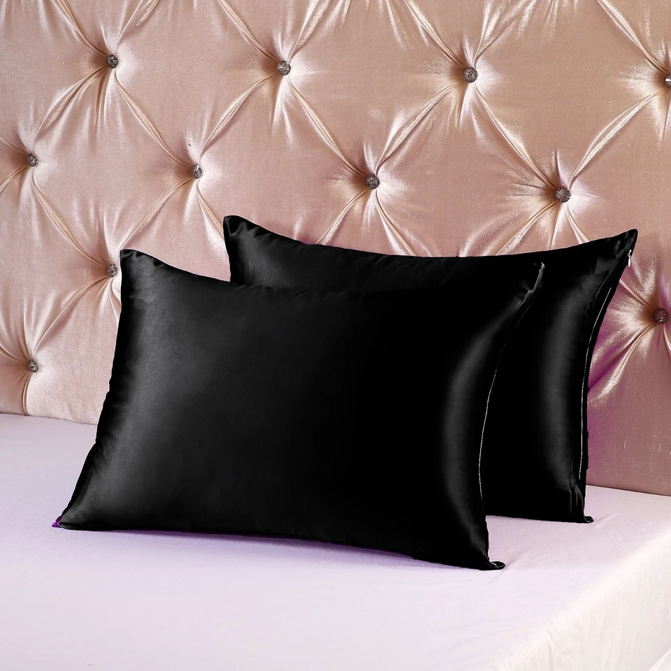 Funda de almohada color satinado suave cómoda S23 Foto 2 de 4