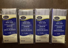 Wrights 117-608-047 Iron-On Hem Tape 1/2"X3yd-Dark Gray (4Pk)