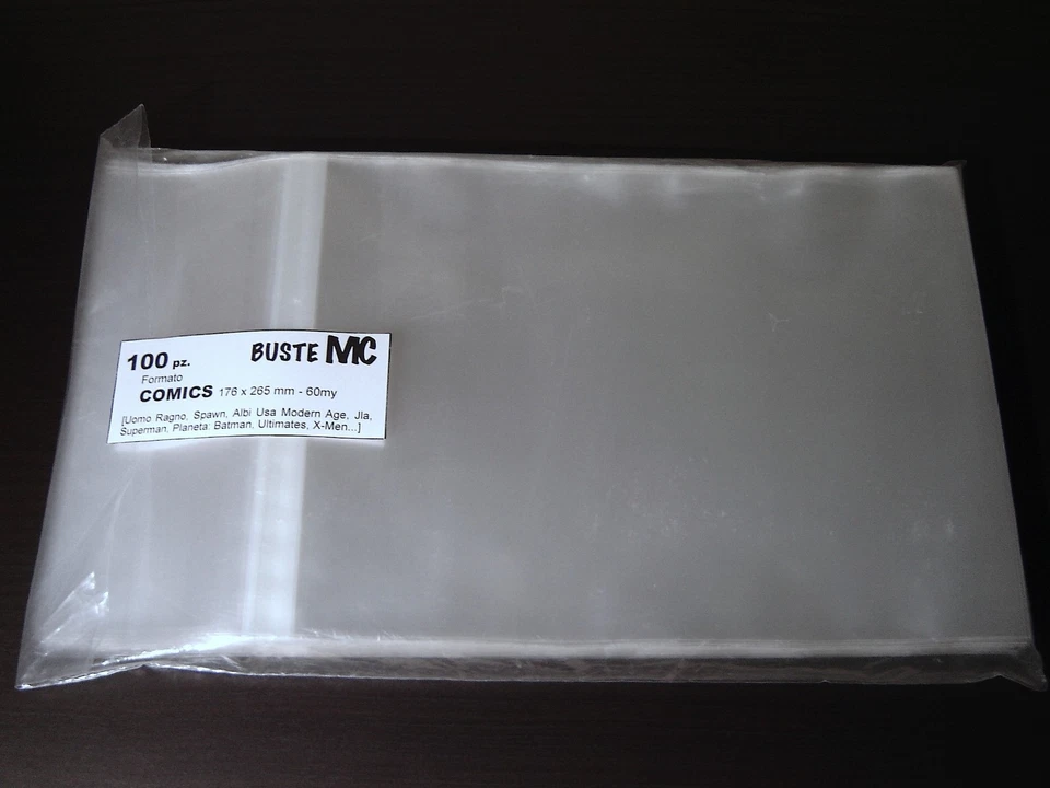 BUSTE per FUMETTI COMICS/SUPEREROI 176x265 mm (uomo ragno,x-men, Marvel..)