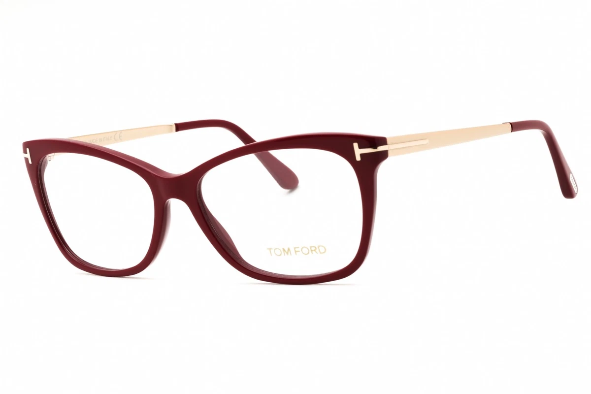 Tom Ford Bright Red Cat-Eye Frames with Gold T Accents Tom Ford Eyeglasses FT 5906 -B 069 Shiny Rose Gold, Red  main image 2